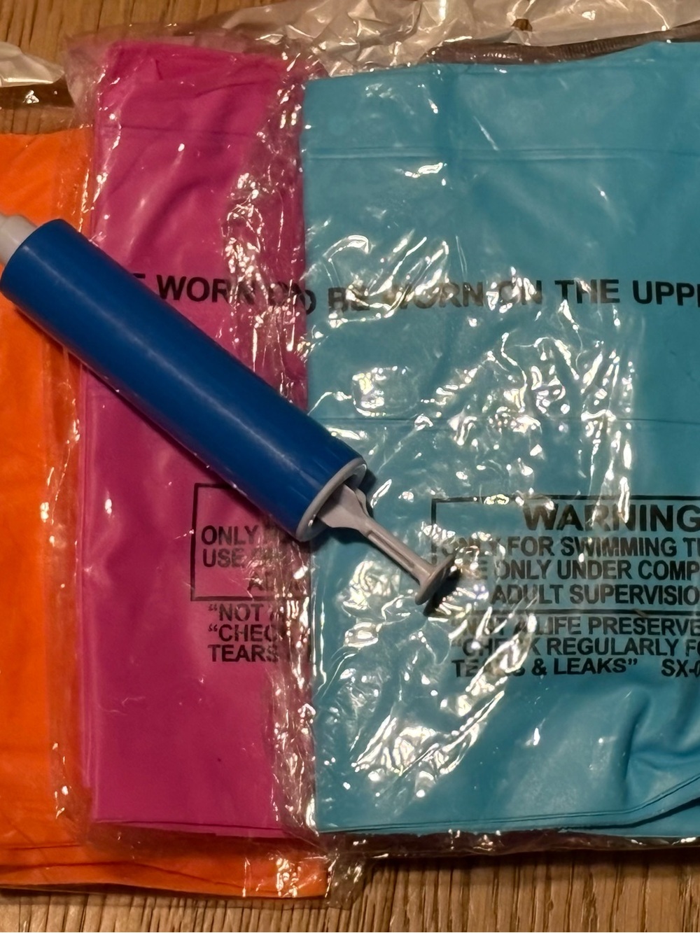 Adult/Large kid sized Arm Floaties with pump